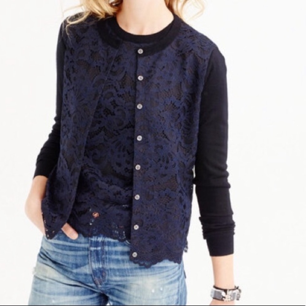 NWT J Crew cardigan lace sweater